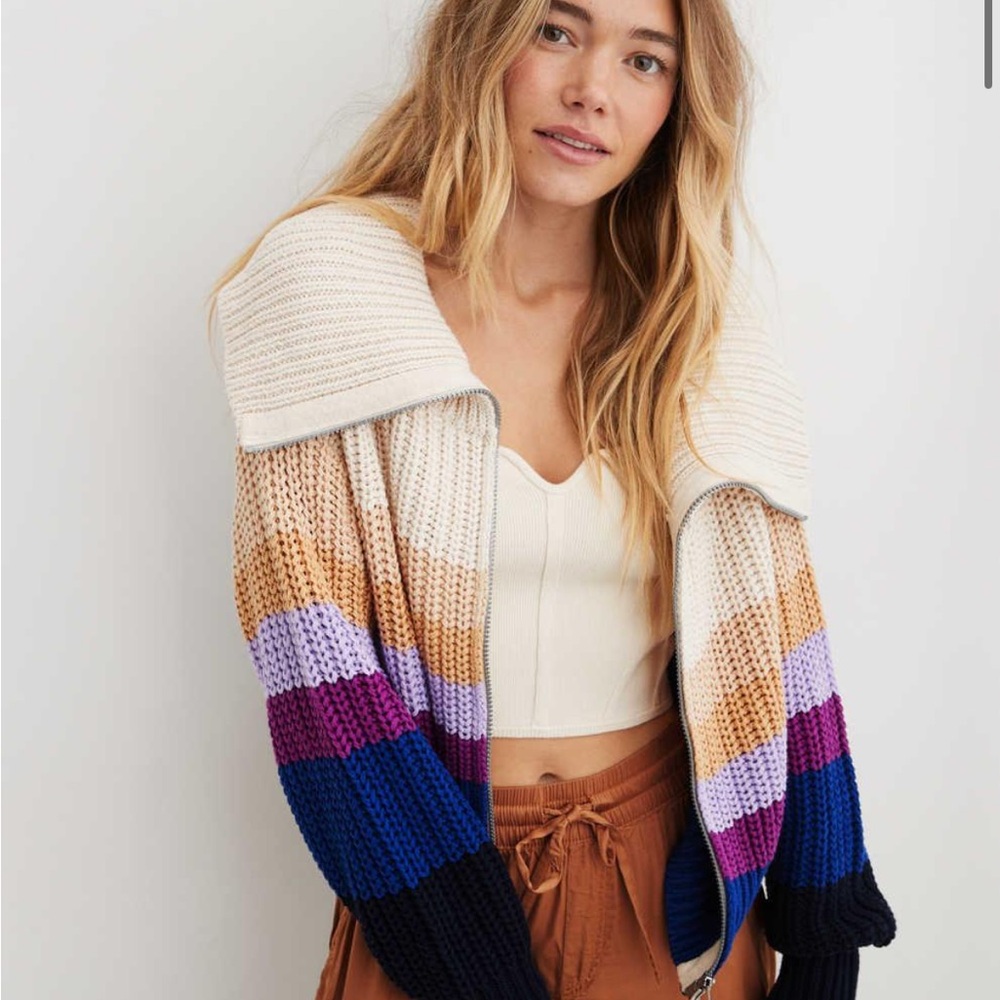 Aerie Striped Multicolor Sweater